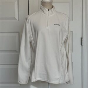 Eddie Bauer Cream Quarter-Zip Fleece